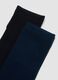 3er-Pack lange blaue Socken aus elastischer Bio-Baumwolle_1
