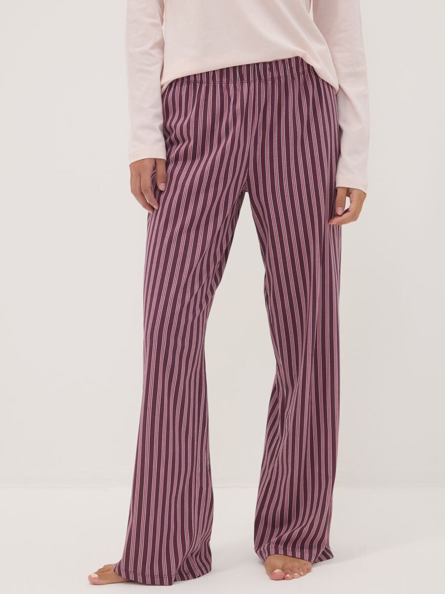 Mauve purple organic cotton crew-neck pyjamas_2