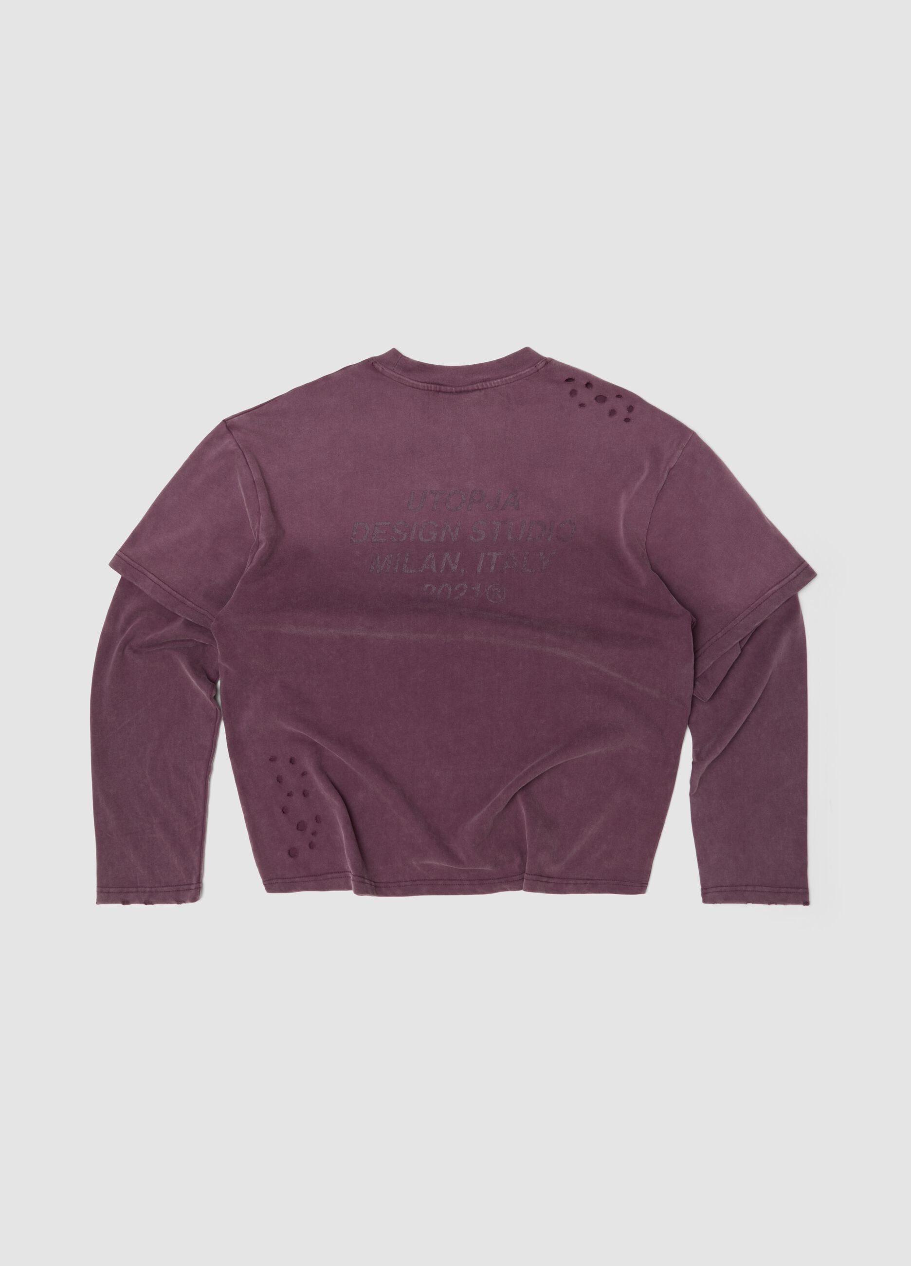 Double Longsleeve Sunfaded Burgundy