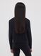 Girls&rsquo; black organic cotton crop T-shirt with ribbed neck_2