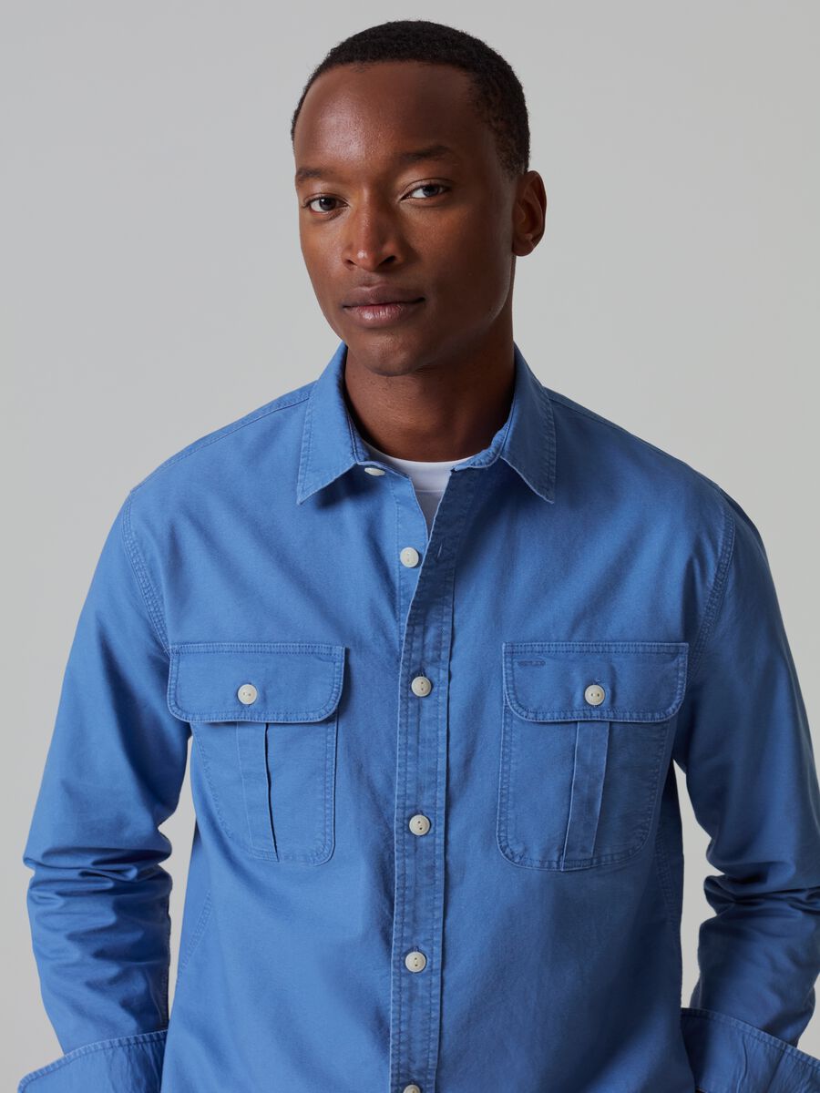 Oxford cotton shirt with pockets_1