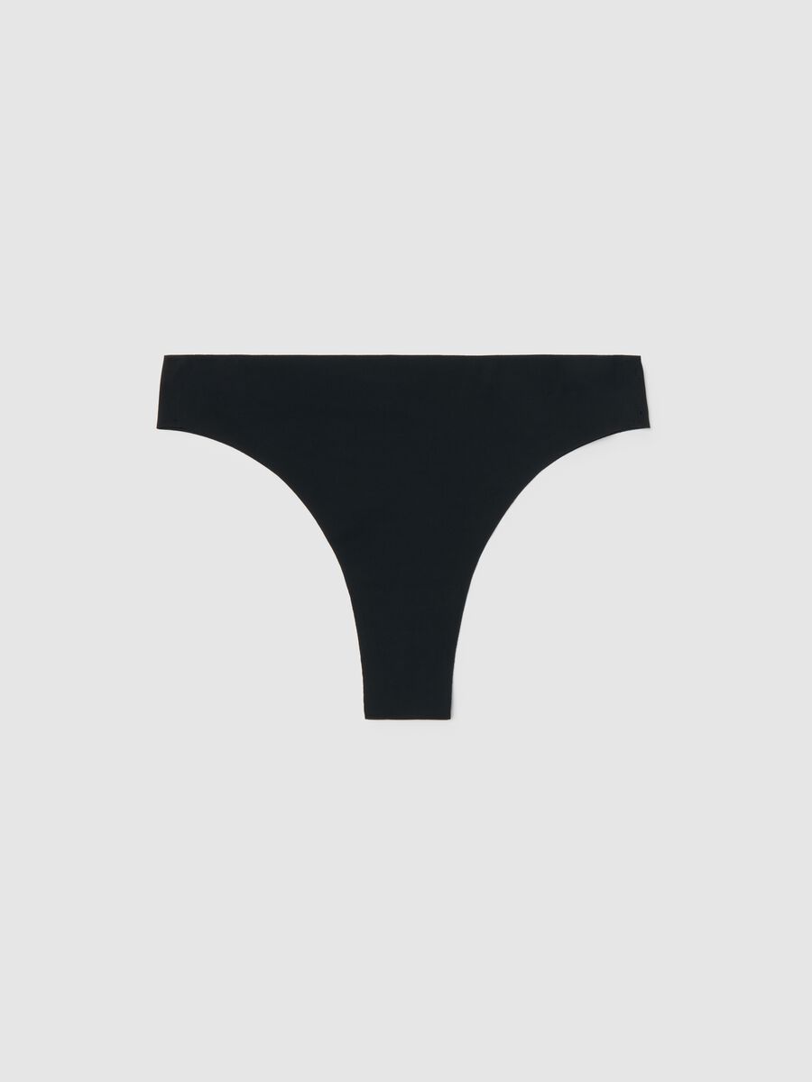 Black Stretch Fabric Brazilian Brief_4