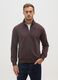 Brown cotton blend sweatshirt with zip_0