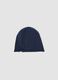 Blue organic stretch cotton jersey hat with appliqu&eacute;s_1