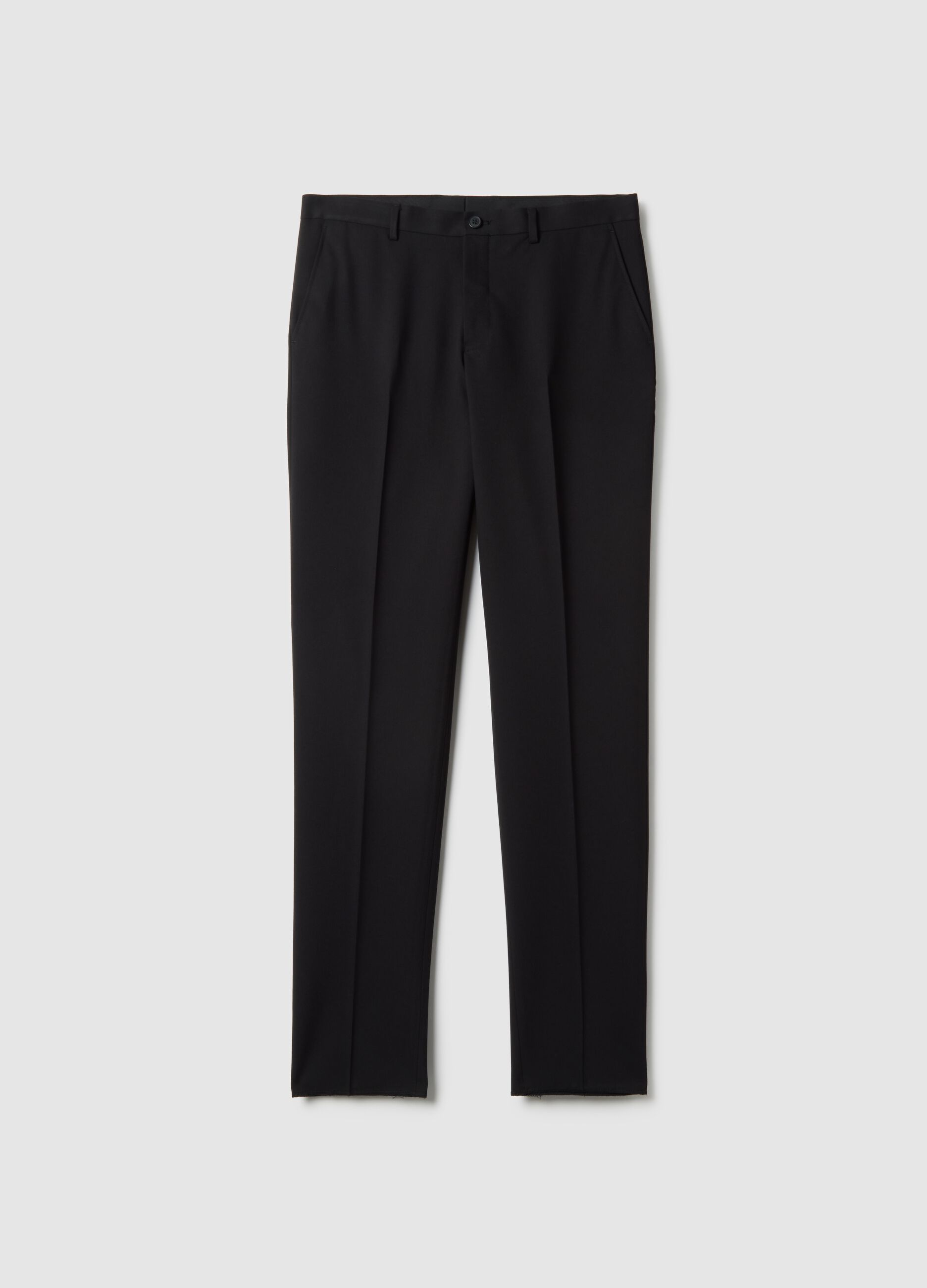 Black elegant slim fit trousers