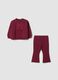 Completo rosa in cotone elasticizzato con girocollo_0