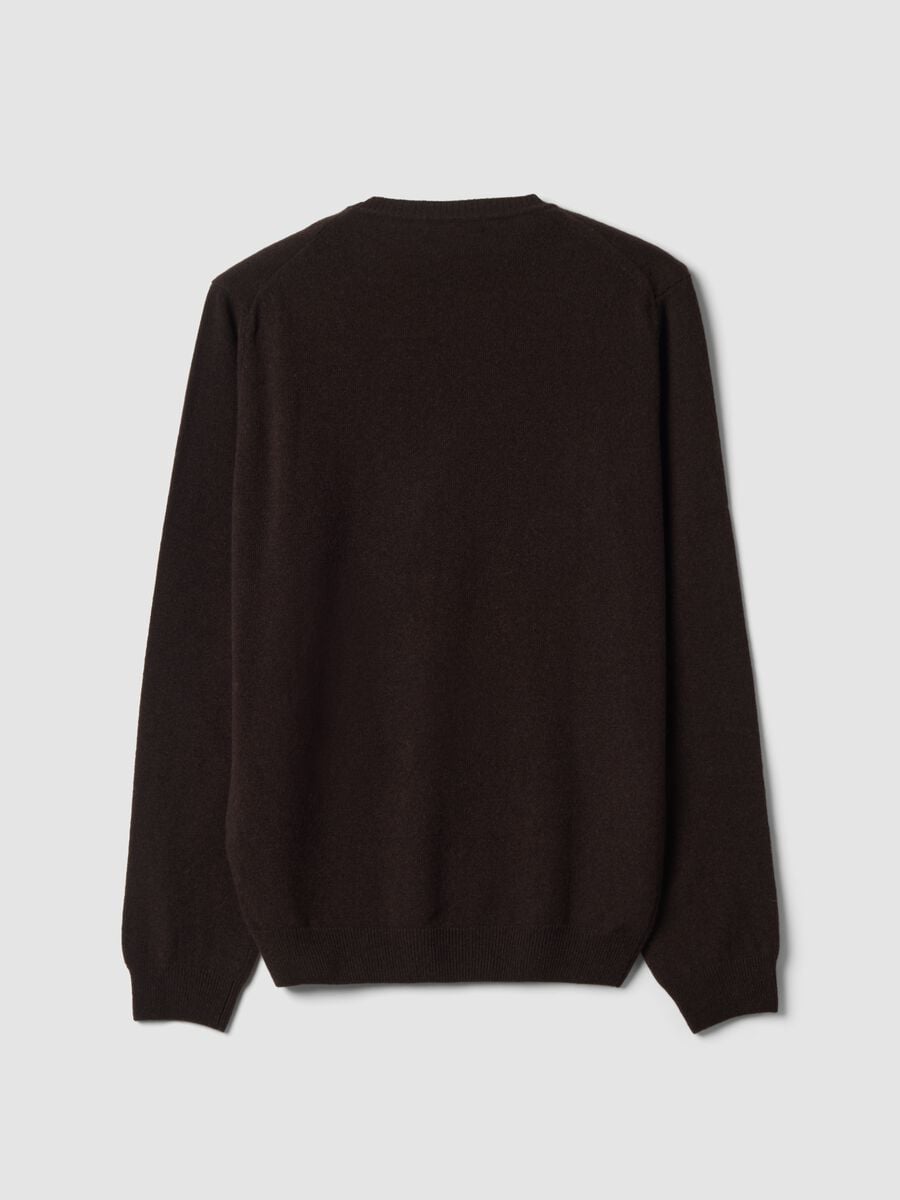 Brown pure wool crew-neck jumper, regular fit_2