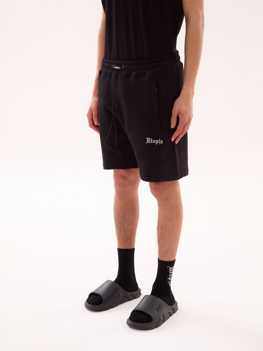 Fleece Jogger Shorts Black_1