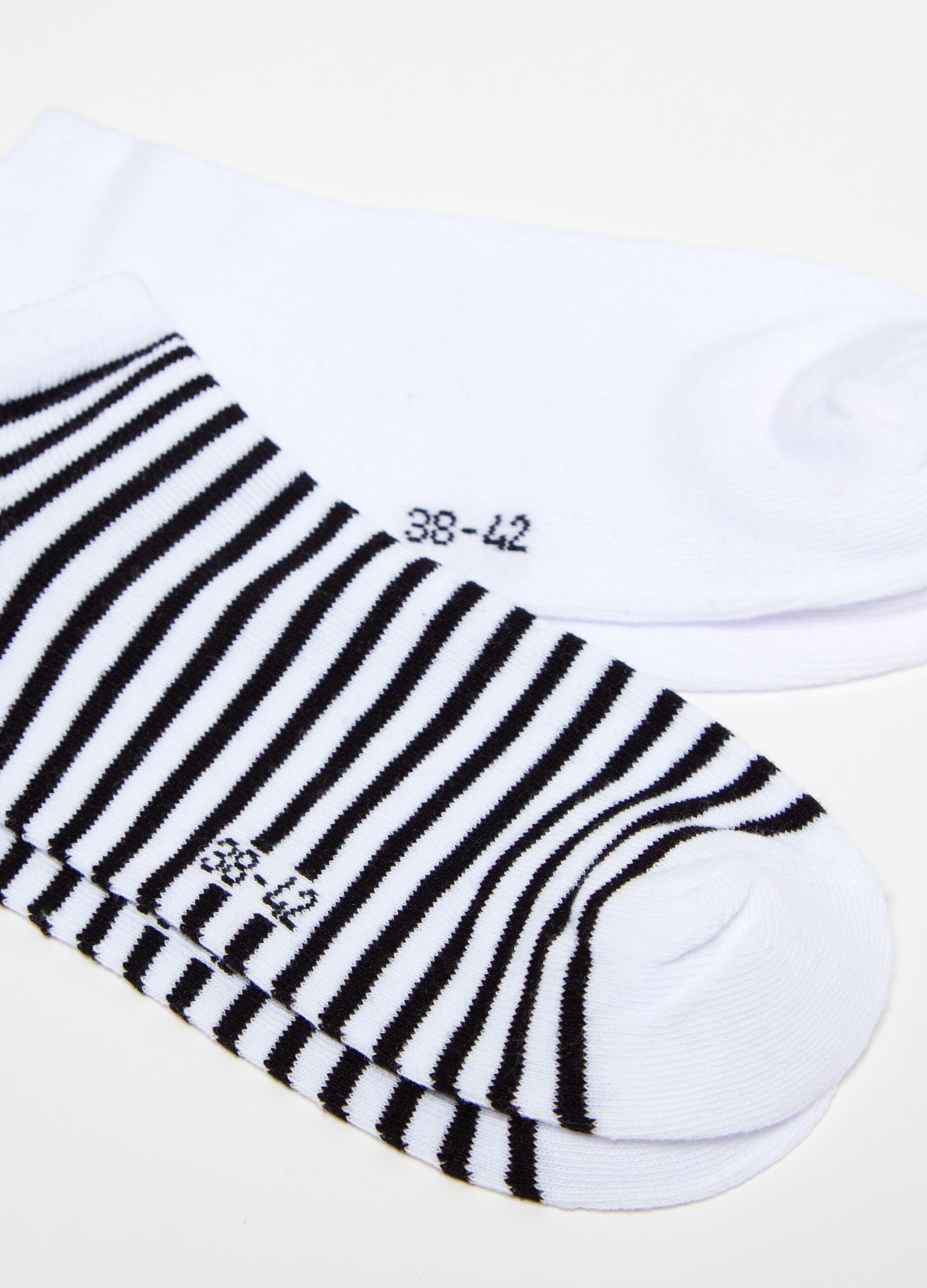 Three-pair pack shoe liners with striped design