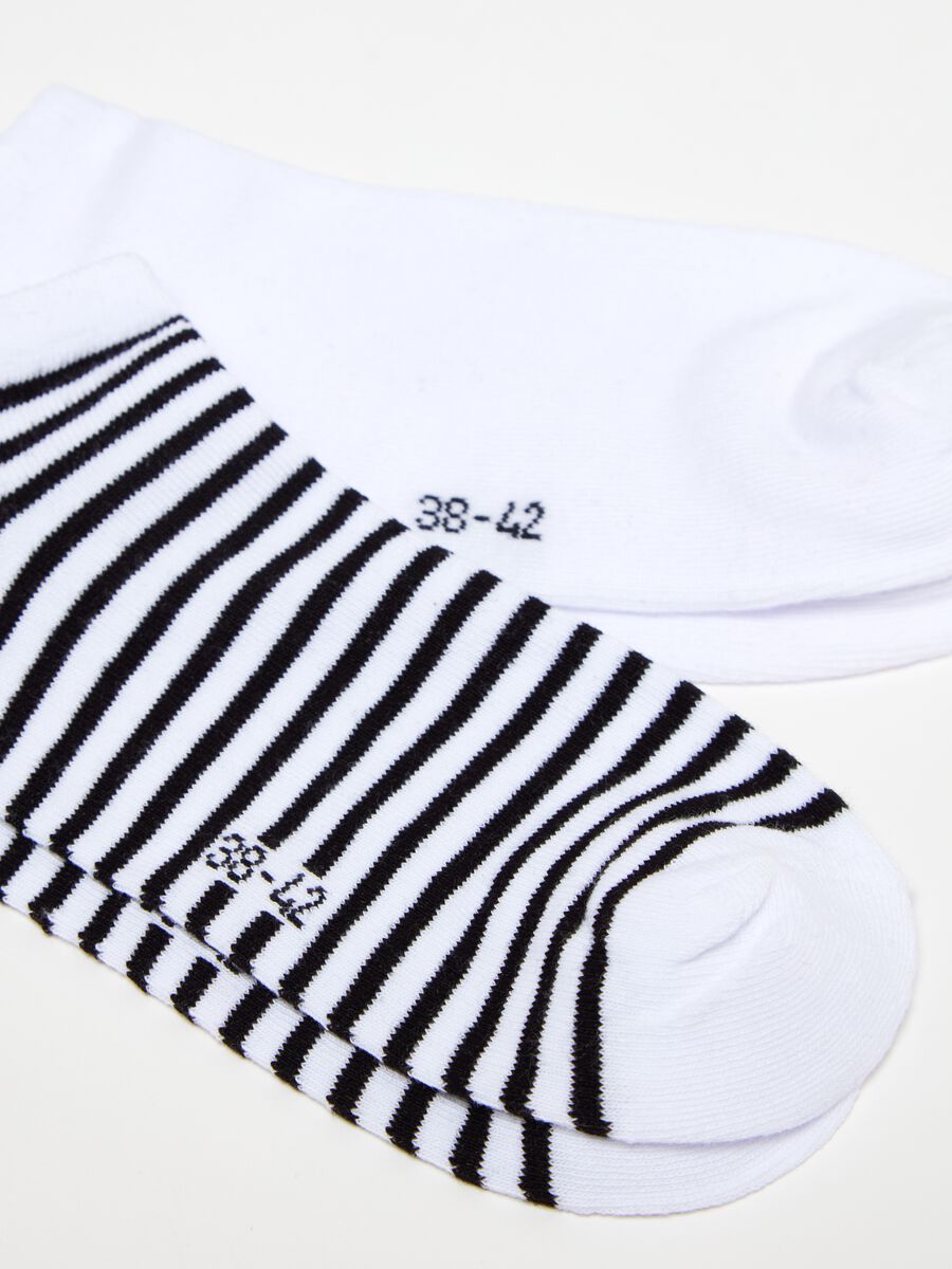 Three-pair pack shoe liners with striped design_1