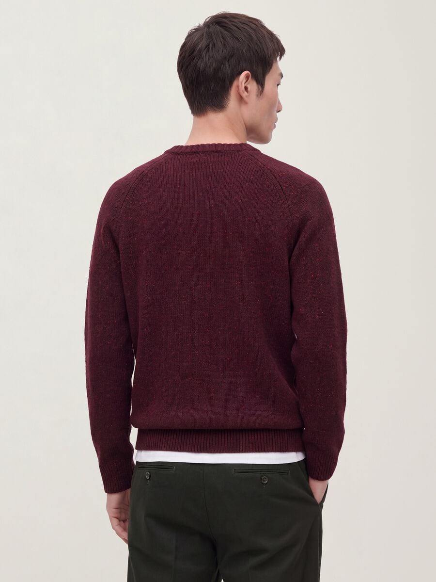 Red crew-neck cotton and wool-blend jumper_3