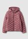 Regular fit pink padded jacket with hood_4
