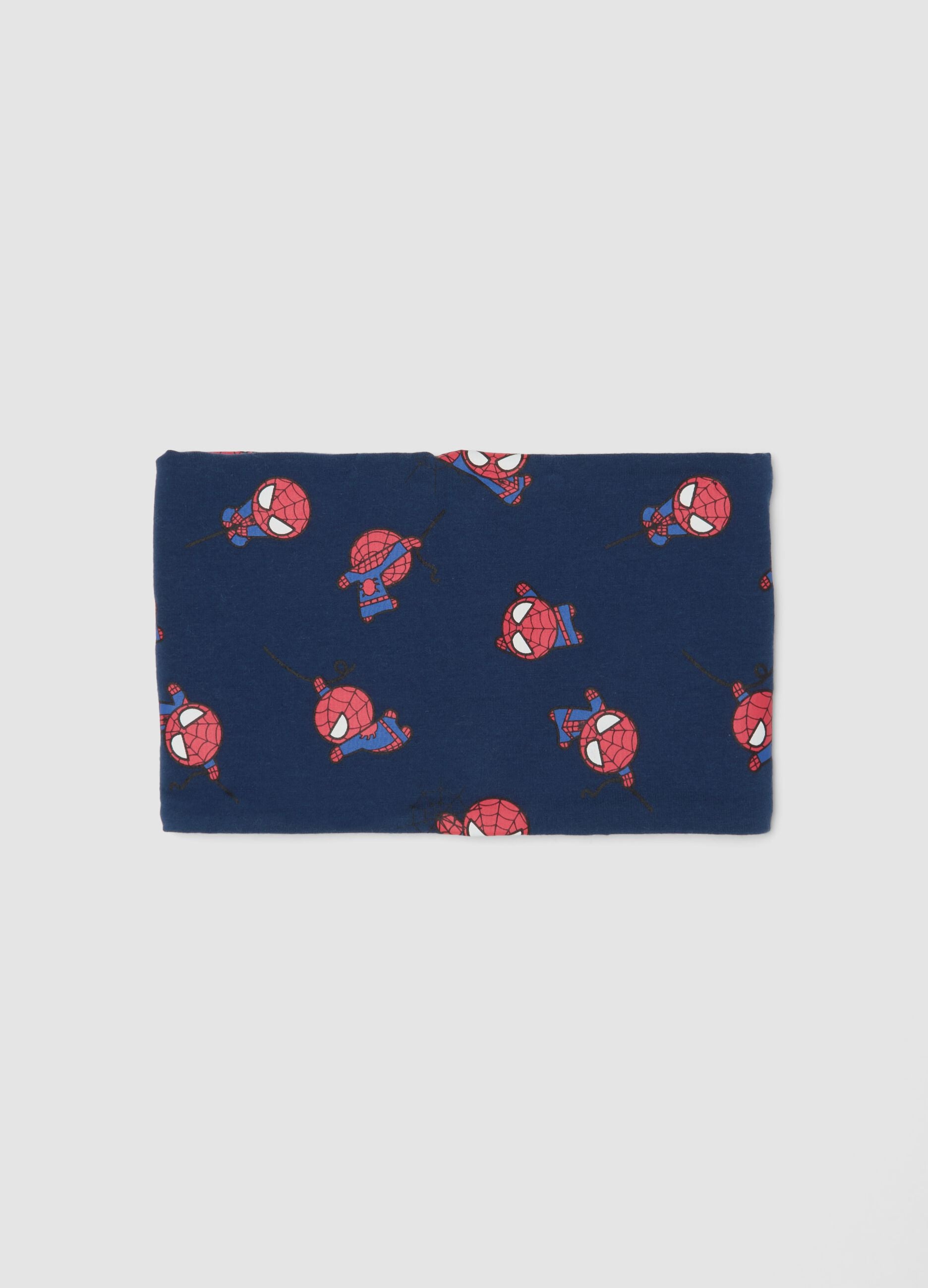 Scaldacollo blu in cotone organico elasticizzato a tema MARVEL Spider-Man