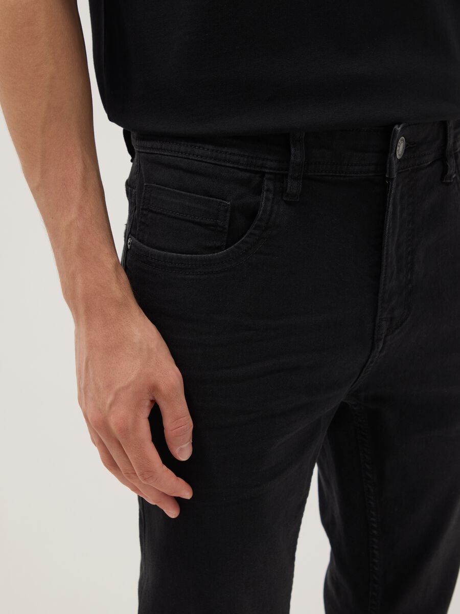 Black Super Skinny Cotton Blend Jeans_4