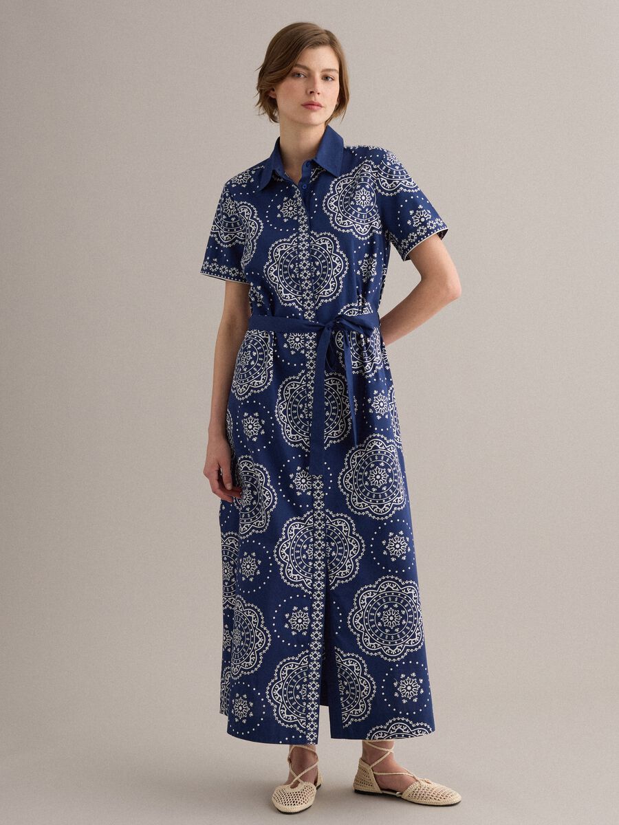 Vestido camisero azul de puro algod&oacute;n_0
