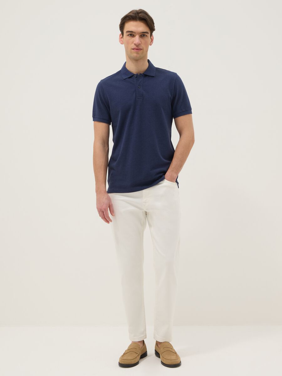 Blaue Poloshirt aus reiner Baumwolle mit kurzen &Auml;rmeln, Regular Fit_2