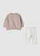 Conjunto bege em algod&atilde;o org&acirc;nico com sweatshirt e leggings_0