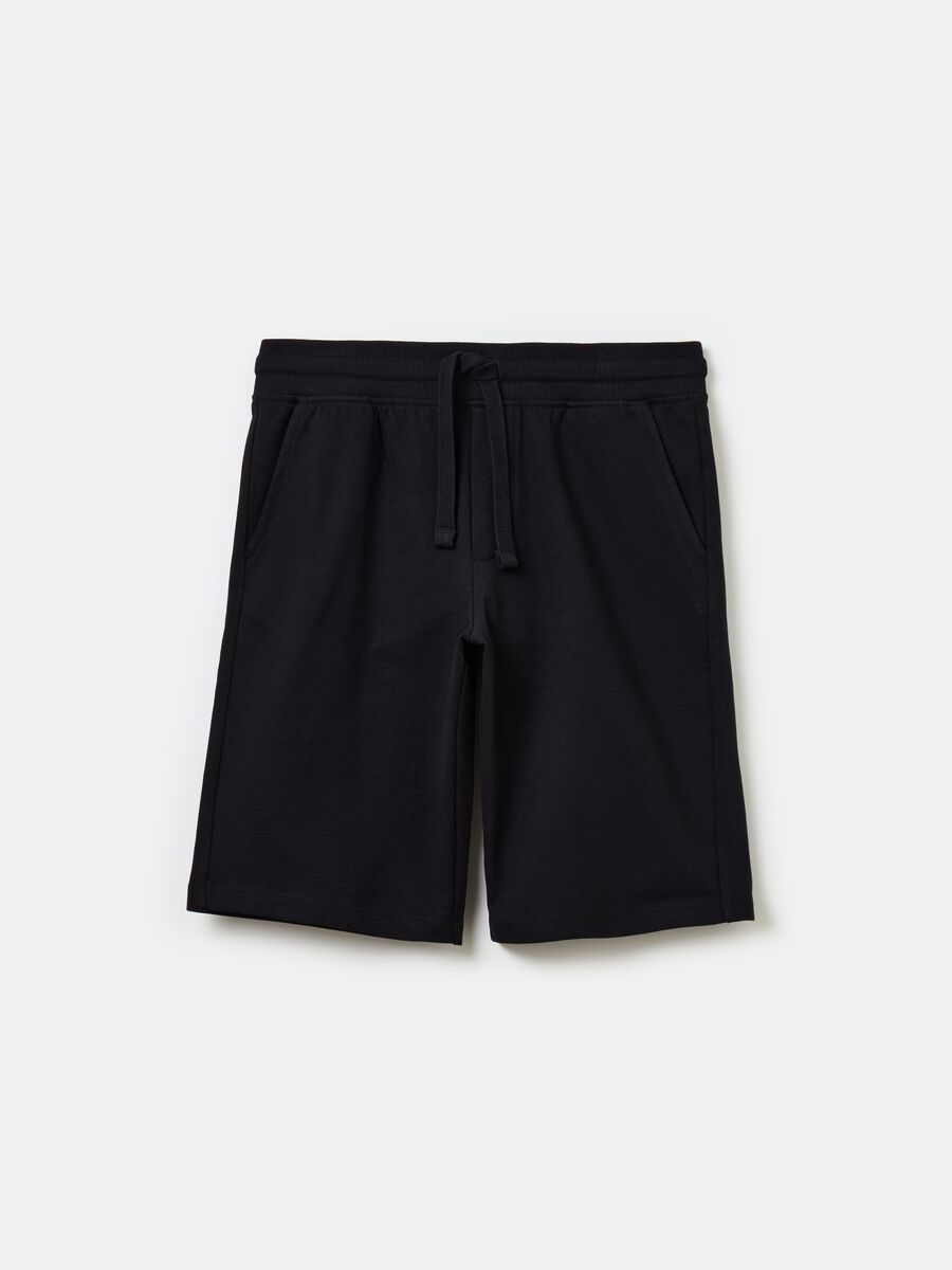 Bermuda shorts in French terry with drawstring_0