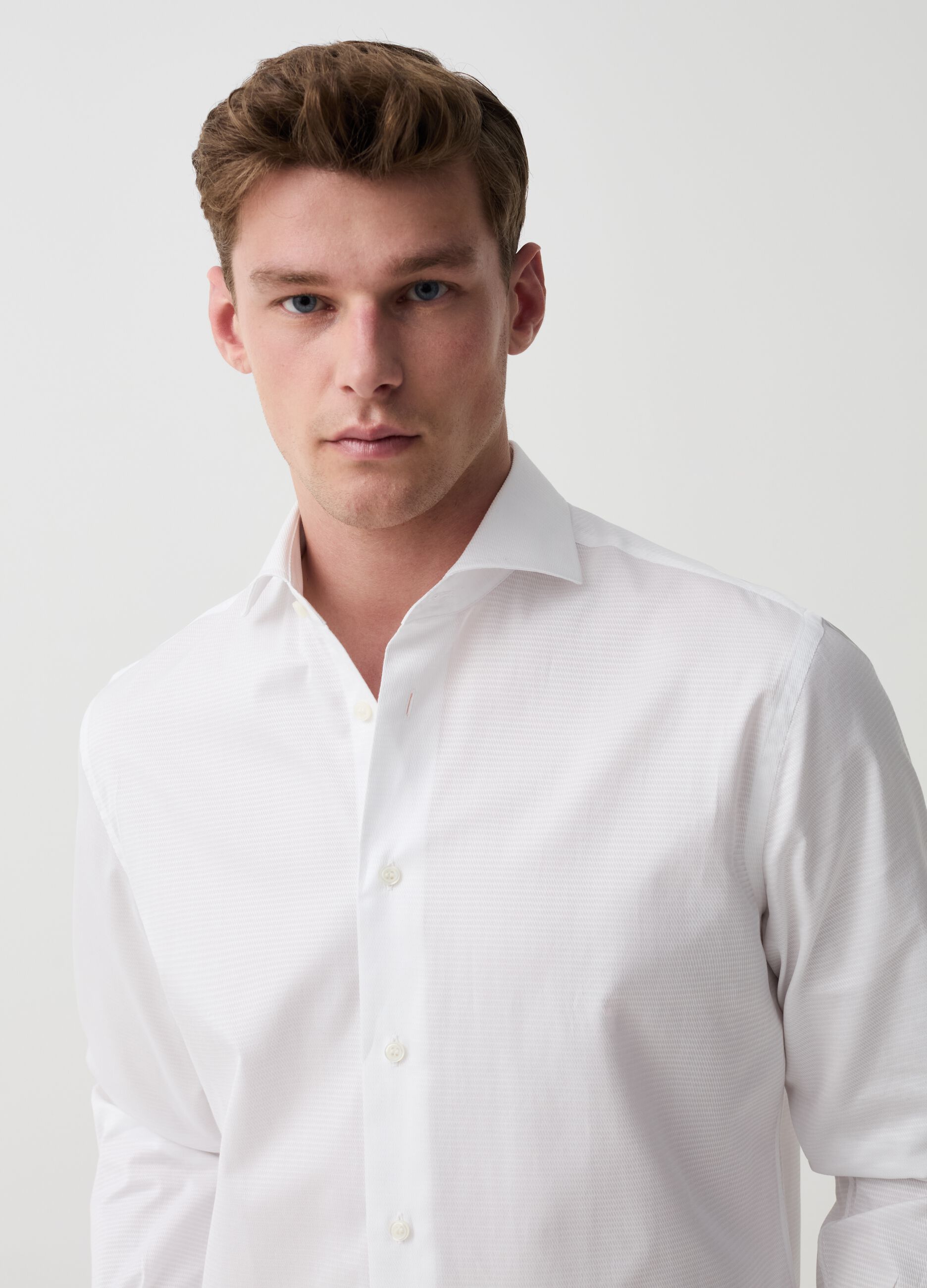 Regular-fit shirt in double-twist cotton