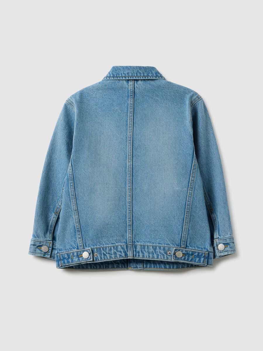 Child's regular fit blue denim pure cotton jacket_4
