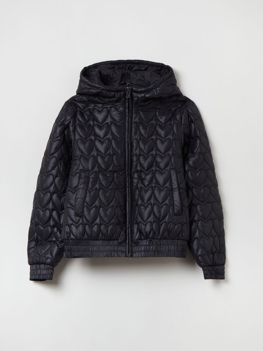 Quilted jacket with hood_0