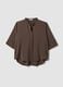 Brown long-sleeve regular fit shirt with band collar_4
