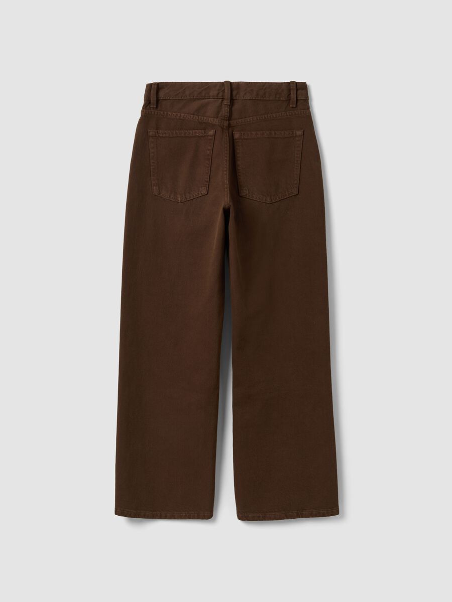 Braune Straight-Fit-Jeans aus reiner Baumwolle_5