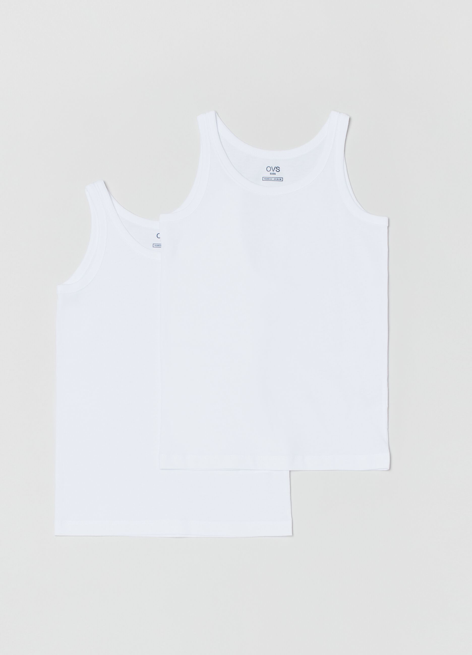 Two-pack cotton racerback vests with round neck_0