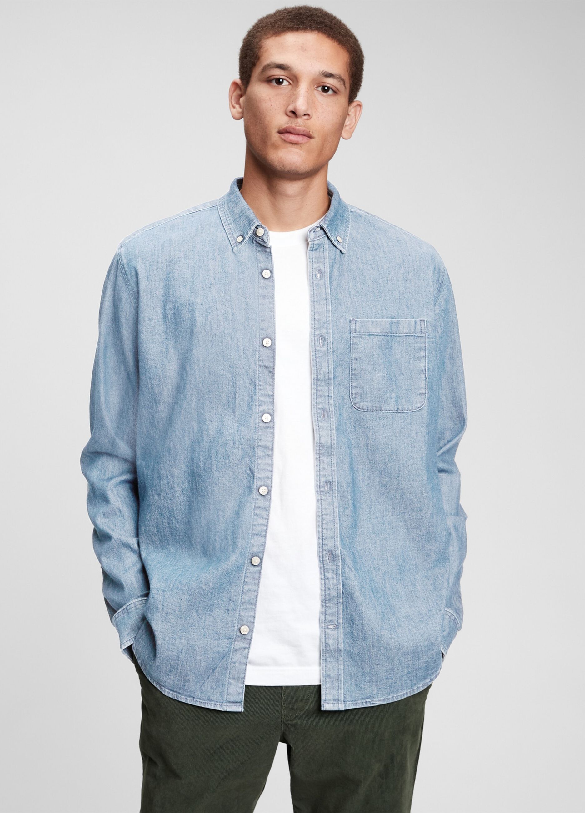 Denim shirt with pocket