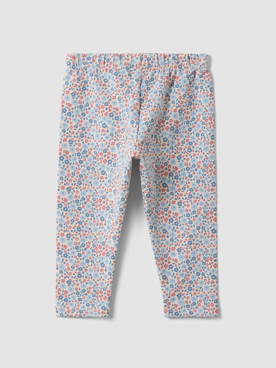 Grey floral stretch cotton leggings_1