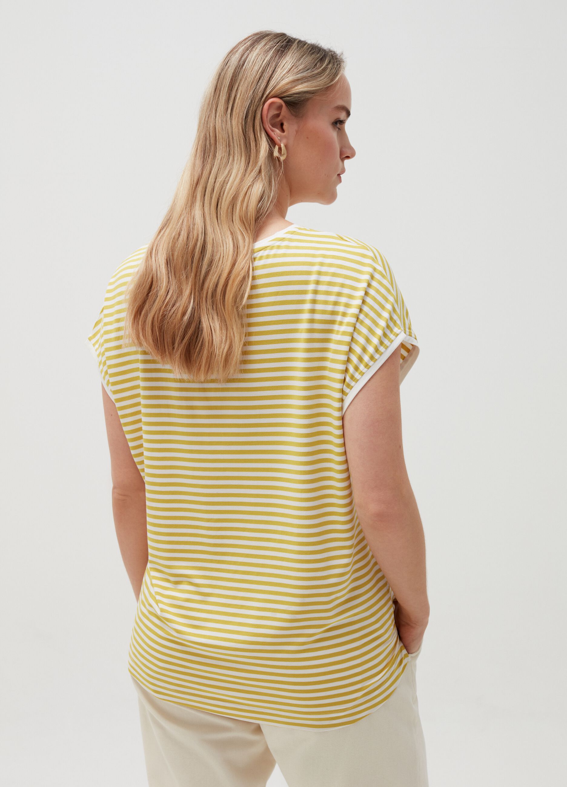 MYA Curvy striped T-shirt in viscose