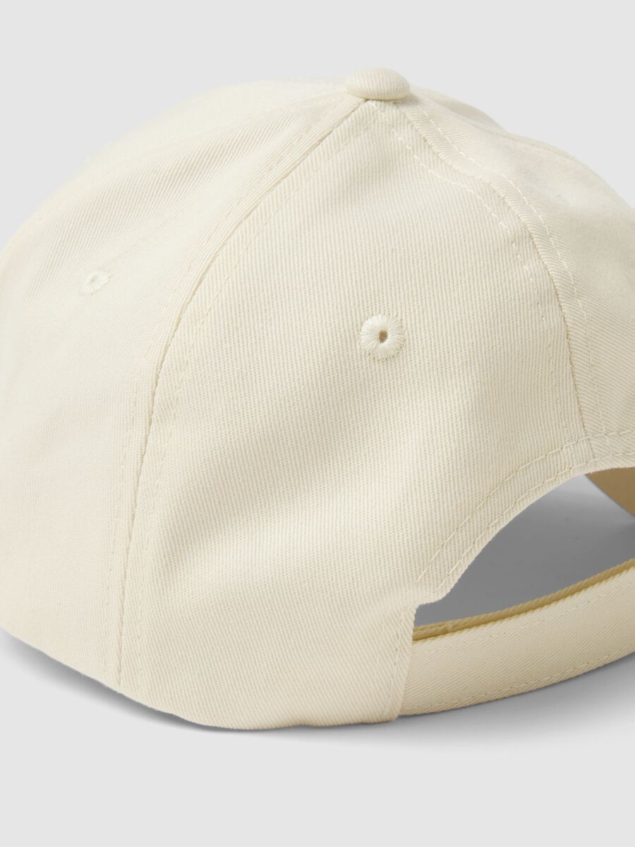 Beige pure cotton baseball cap with adjustable closure_2