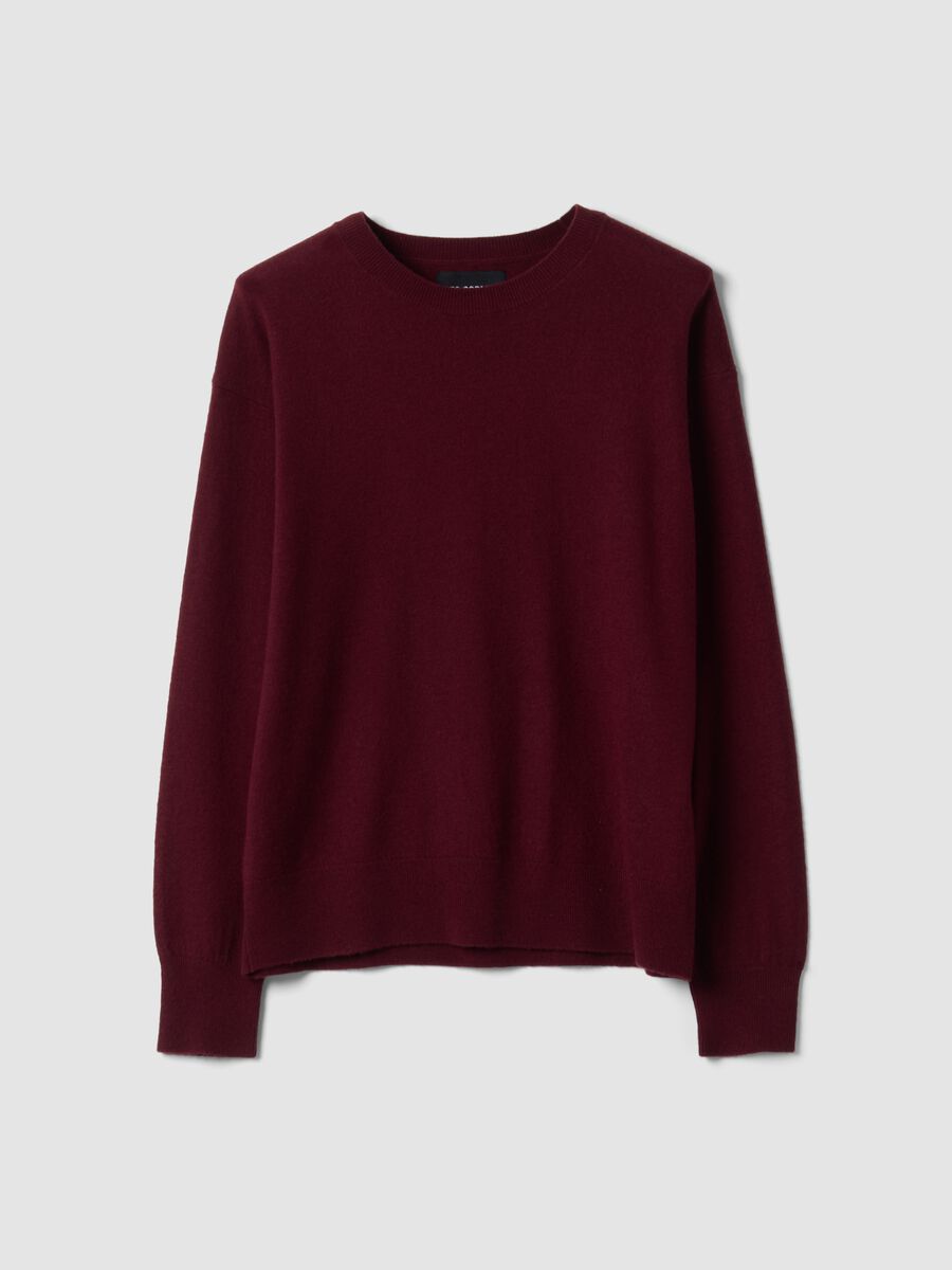 Purple pure wool crew-neck jumper in an oversized fit_4