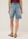 Azurblau Denim reine Baumwollshorts mit geradem Schnitt_2