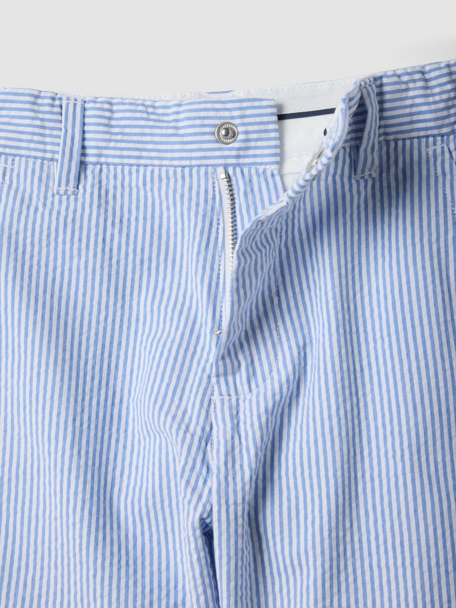 Blue striped pure cotton shorts_2