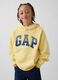 Yellow cotton blend regular fit kids sweatshirt with logo_0
