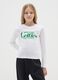 White slim fit stretch cotton girls' T-shirt with Celtics logo_0