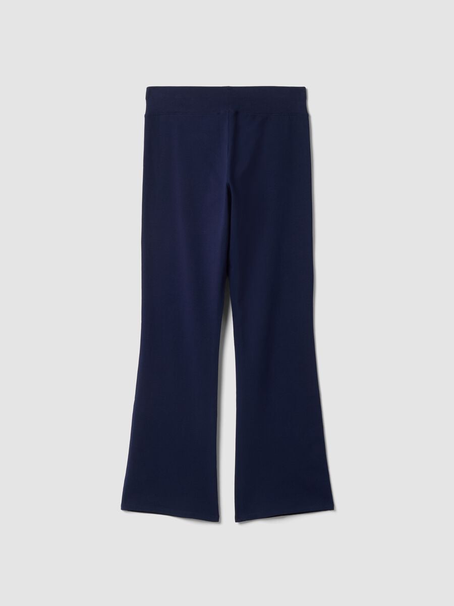 Blue bootcut trousers in stretch cotton_2