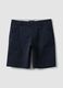 Blue stretch cotton chino shorts, regular fit_4