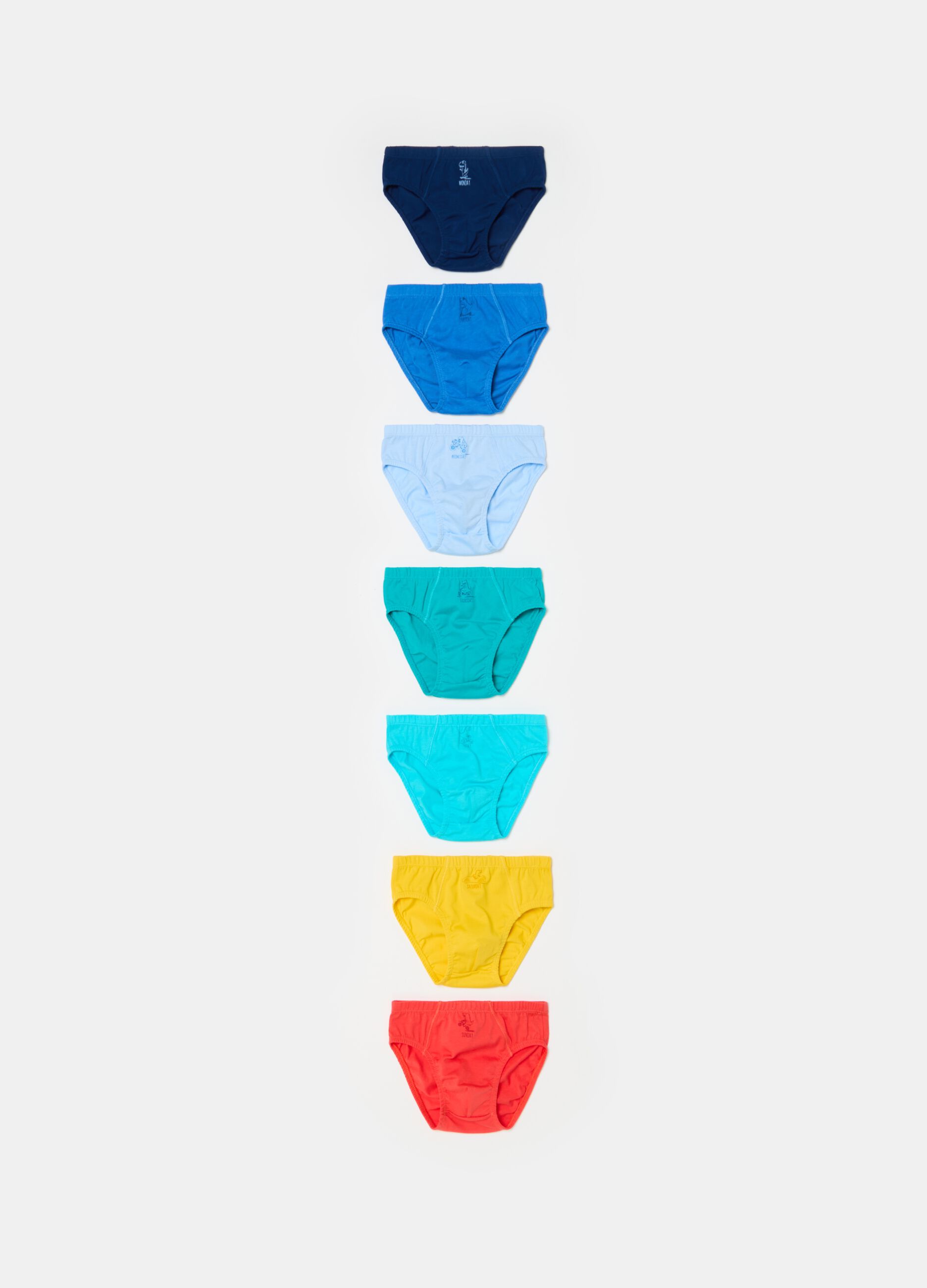 Seven-pack briefs with days of the week