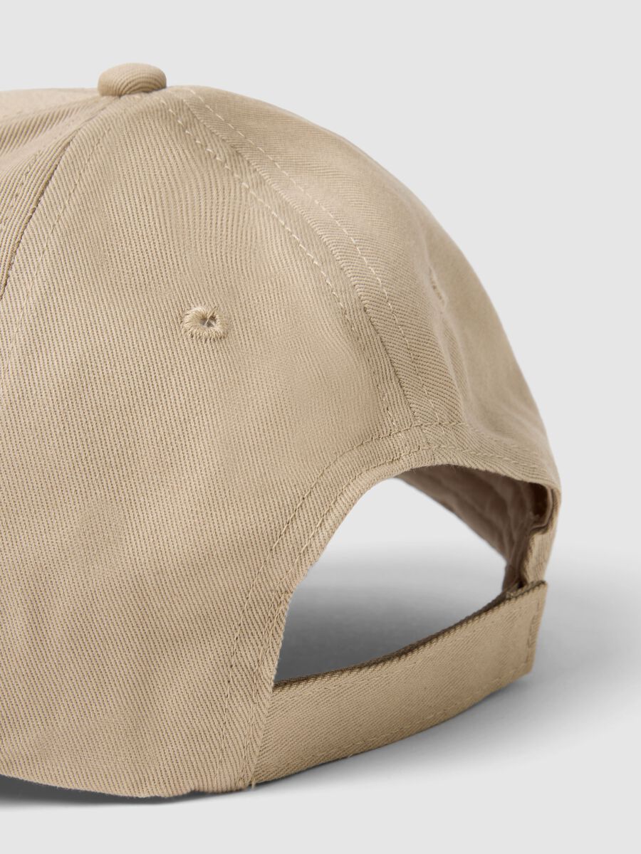 Beige pure cotton baseball cap with adjustable closure_2