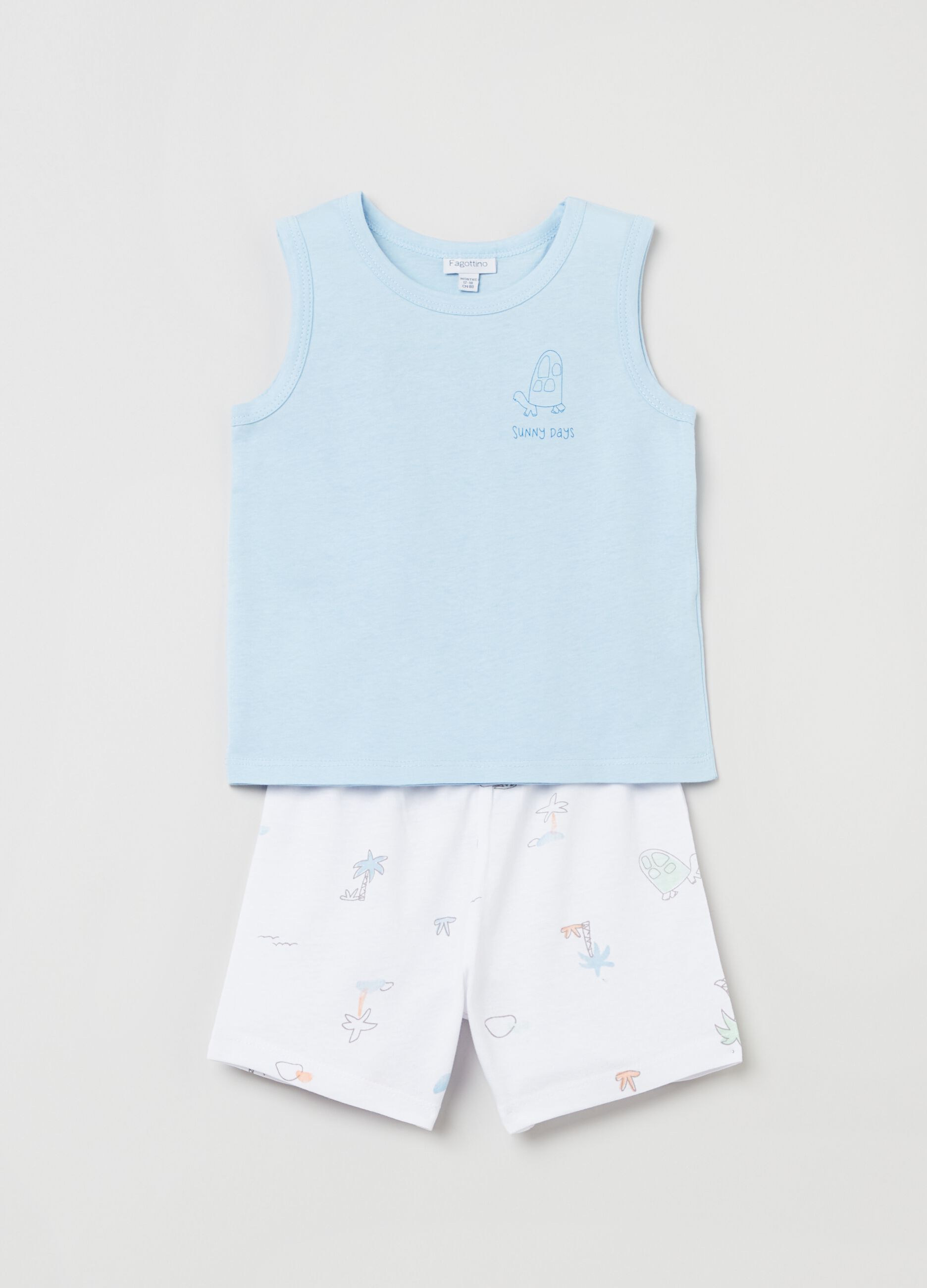 Short cotton pyjamas with print