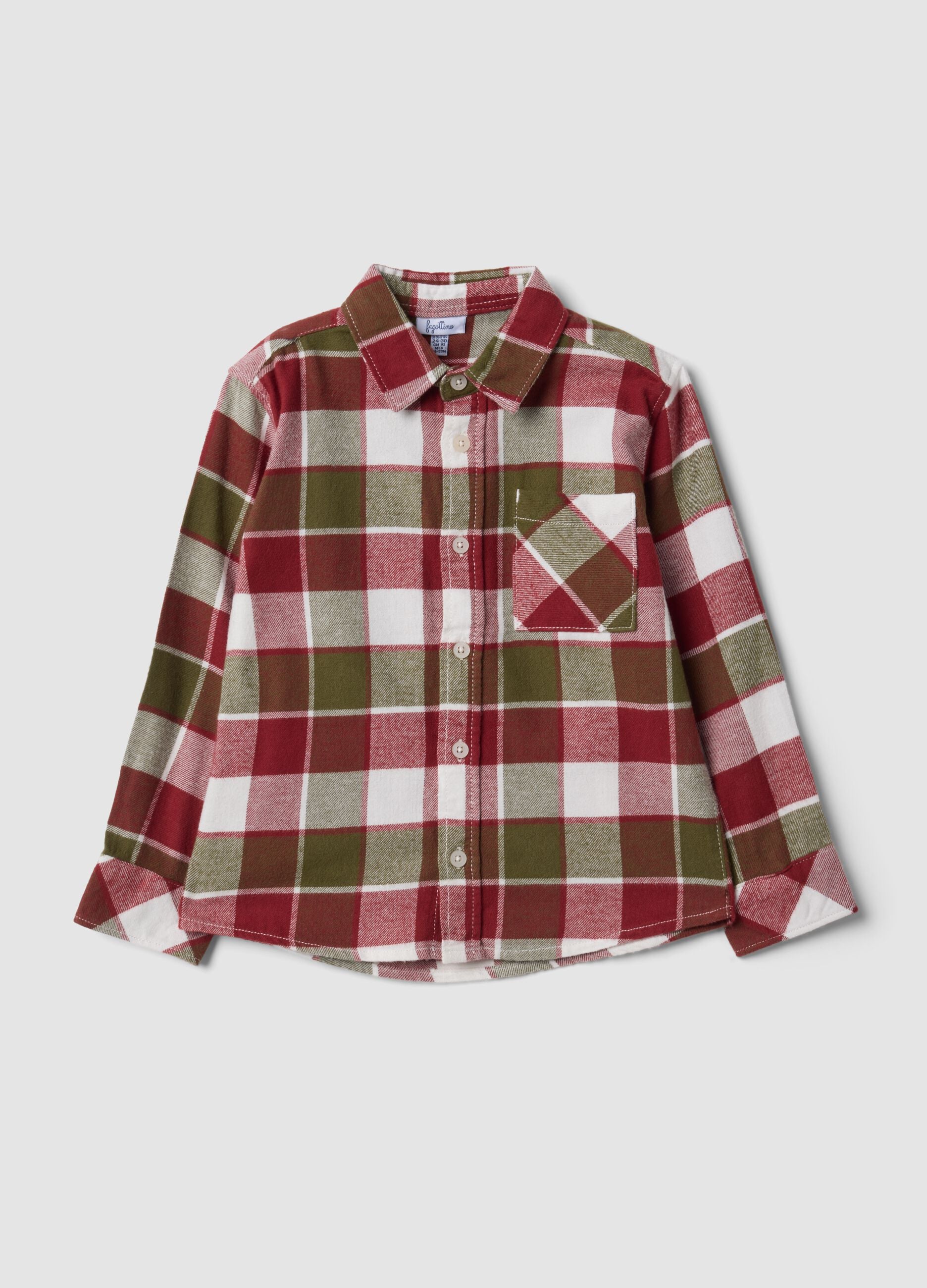Boys&rsquo; multicolour checked pure cotton shirt