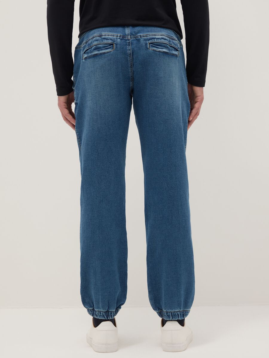 Blue denim regular fit jeans with elastic_2