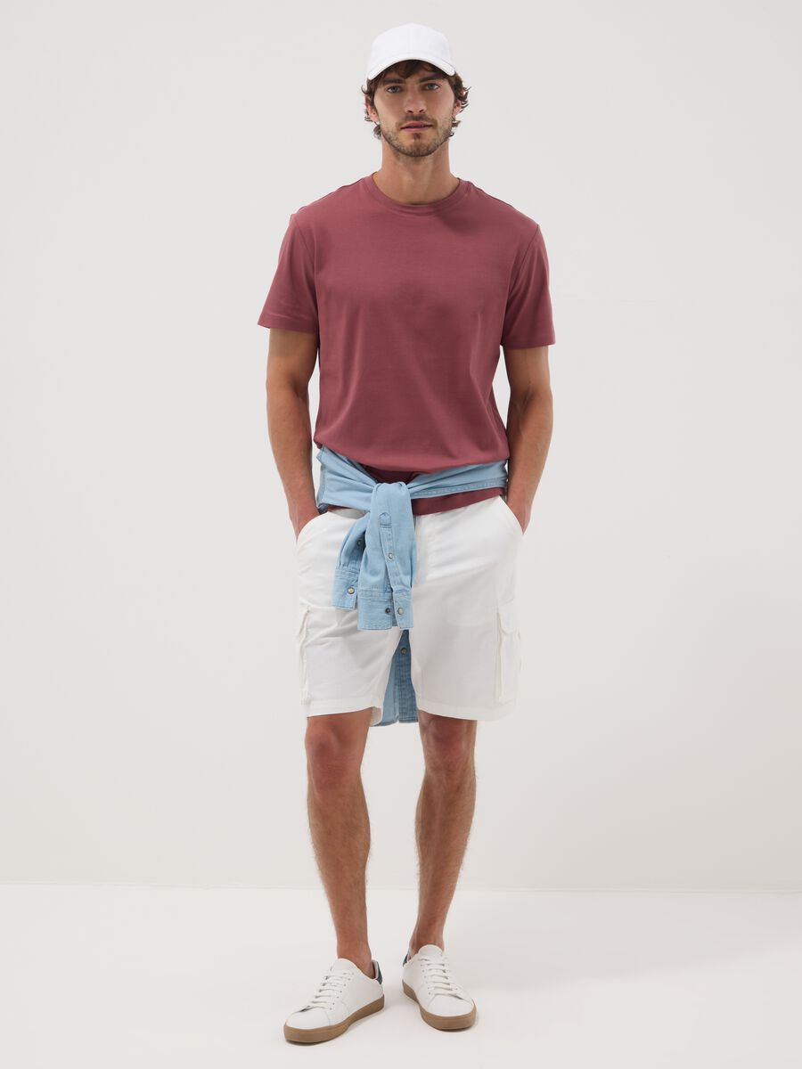 Rotes Slim-Fit-T-Shirt aus reiner merzerisierter Baumwolle_2