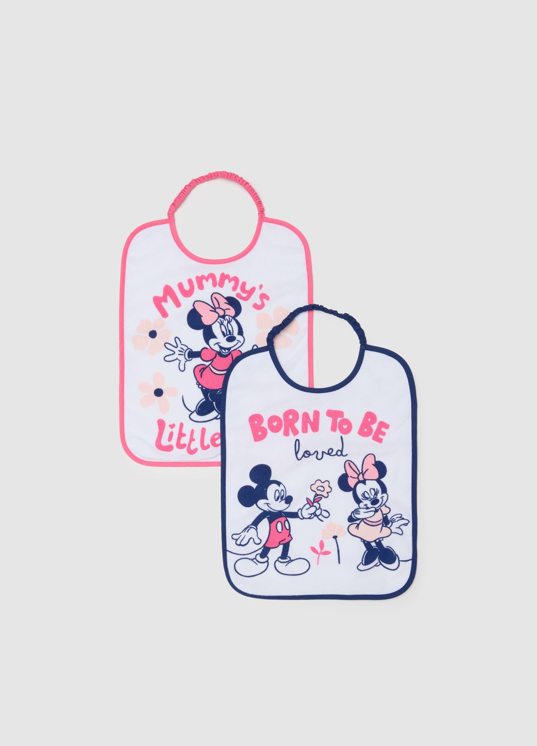 White cotton blend bib twin pack for newborns