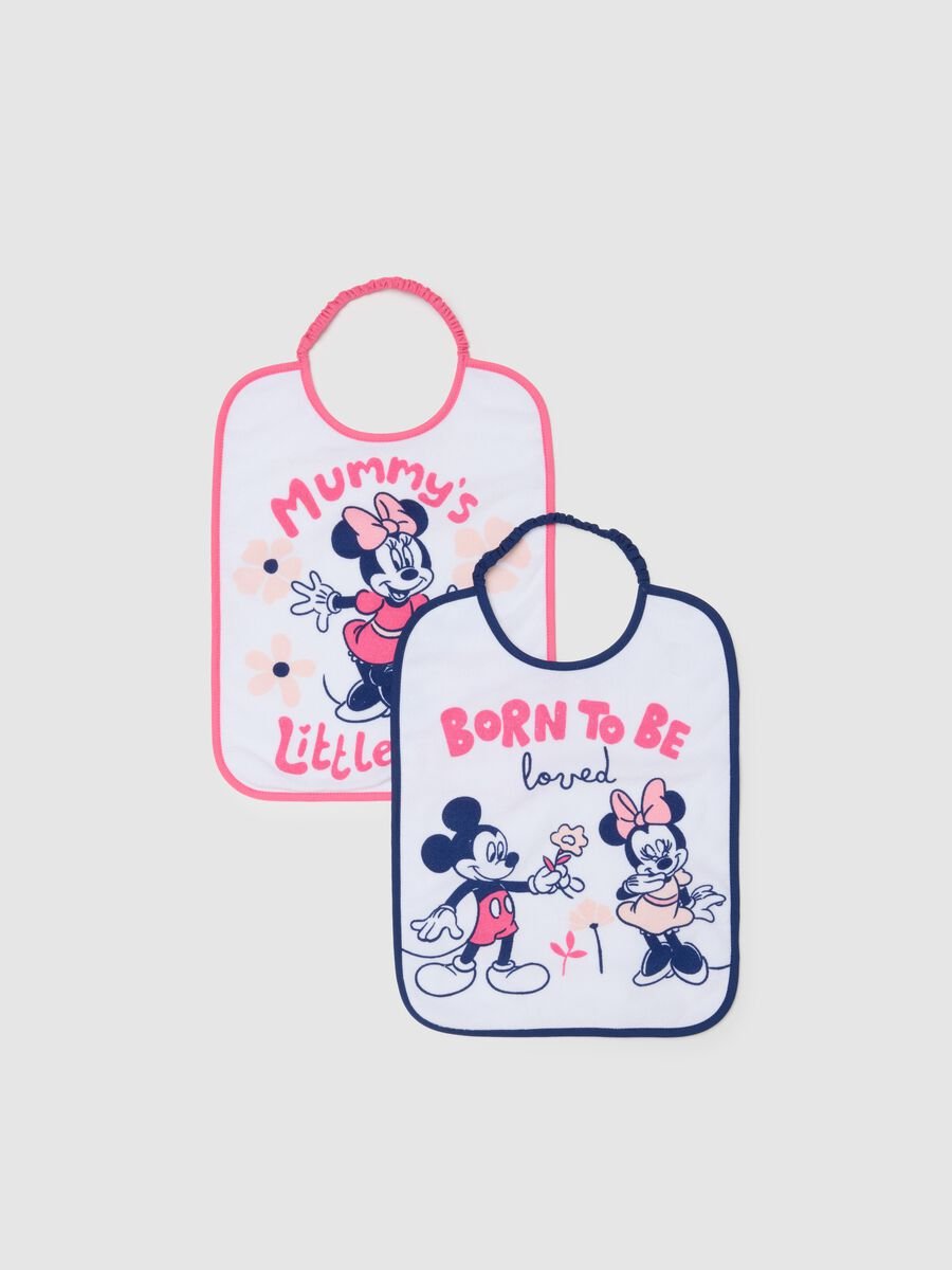 White cotton blend bib twin pack for newborns_0