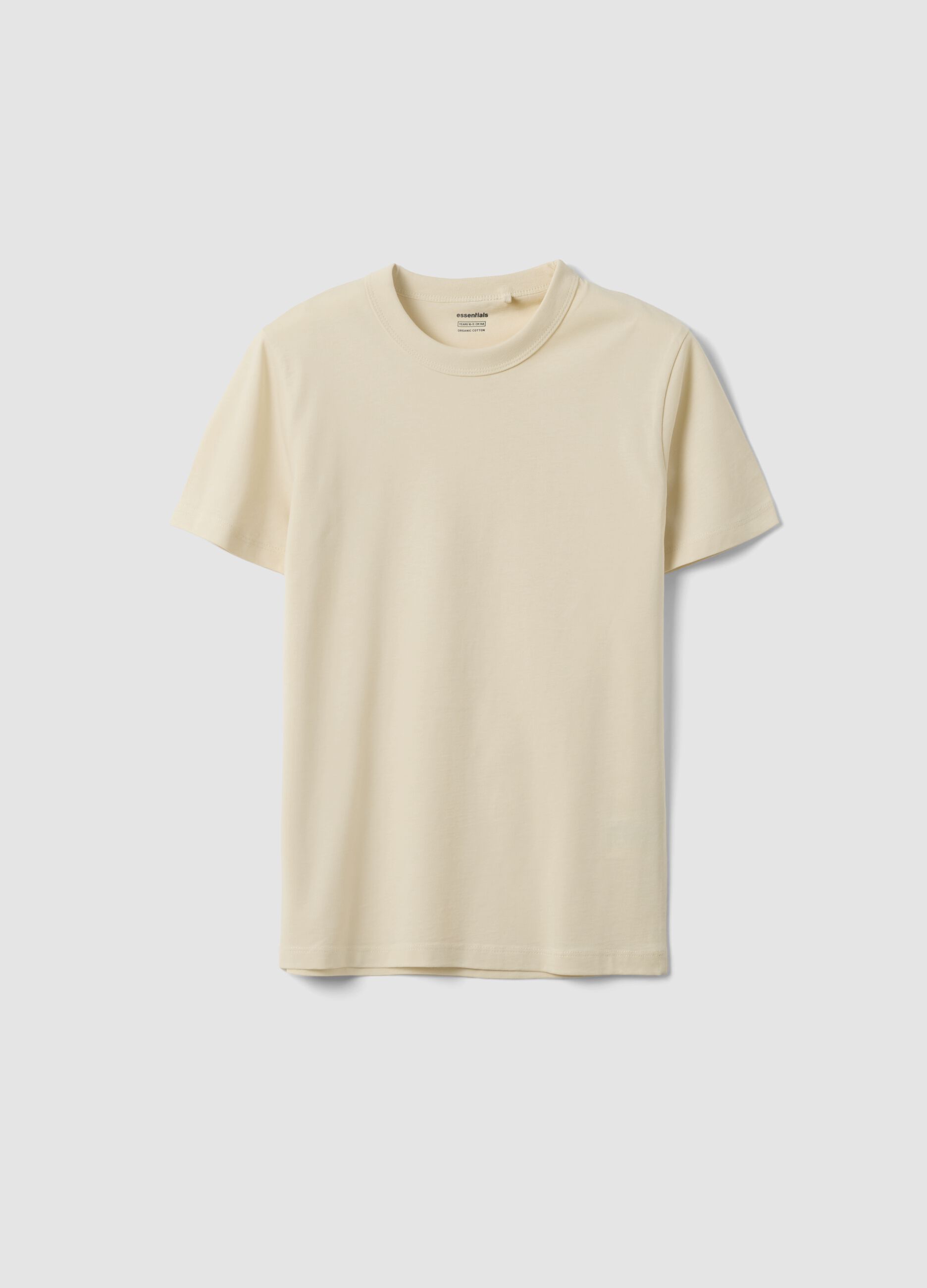 Beige pure cotton boys&rsquo; regular fit T-shirt