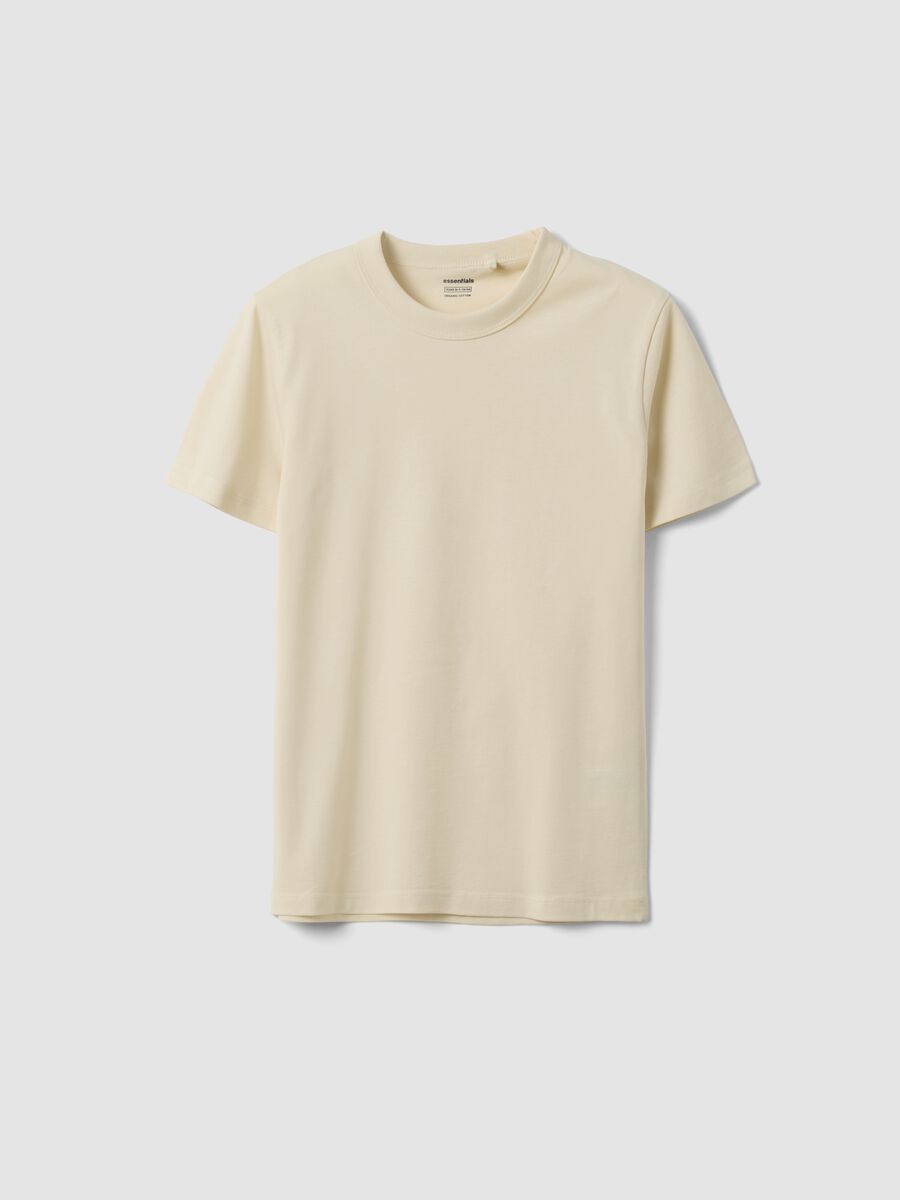 Beiges Jungen-T-Shirt aus reiner Baumwolle im Regular Fit_3
