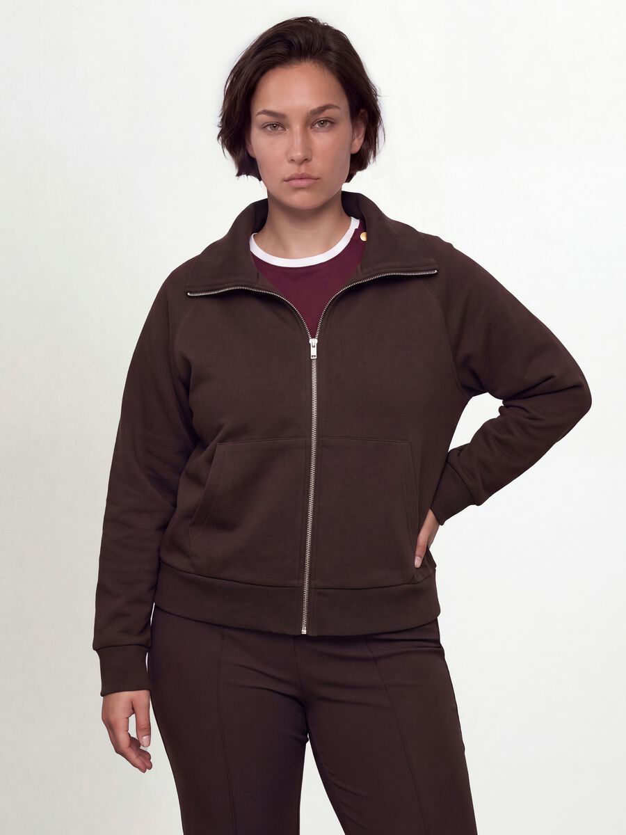 Brown stretch-viscose sweatshirt with regular-fit turtleneck_2